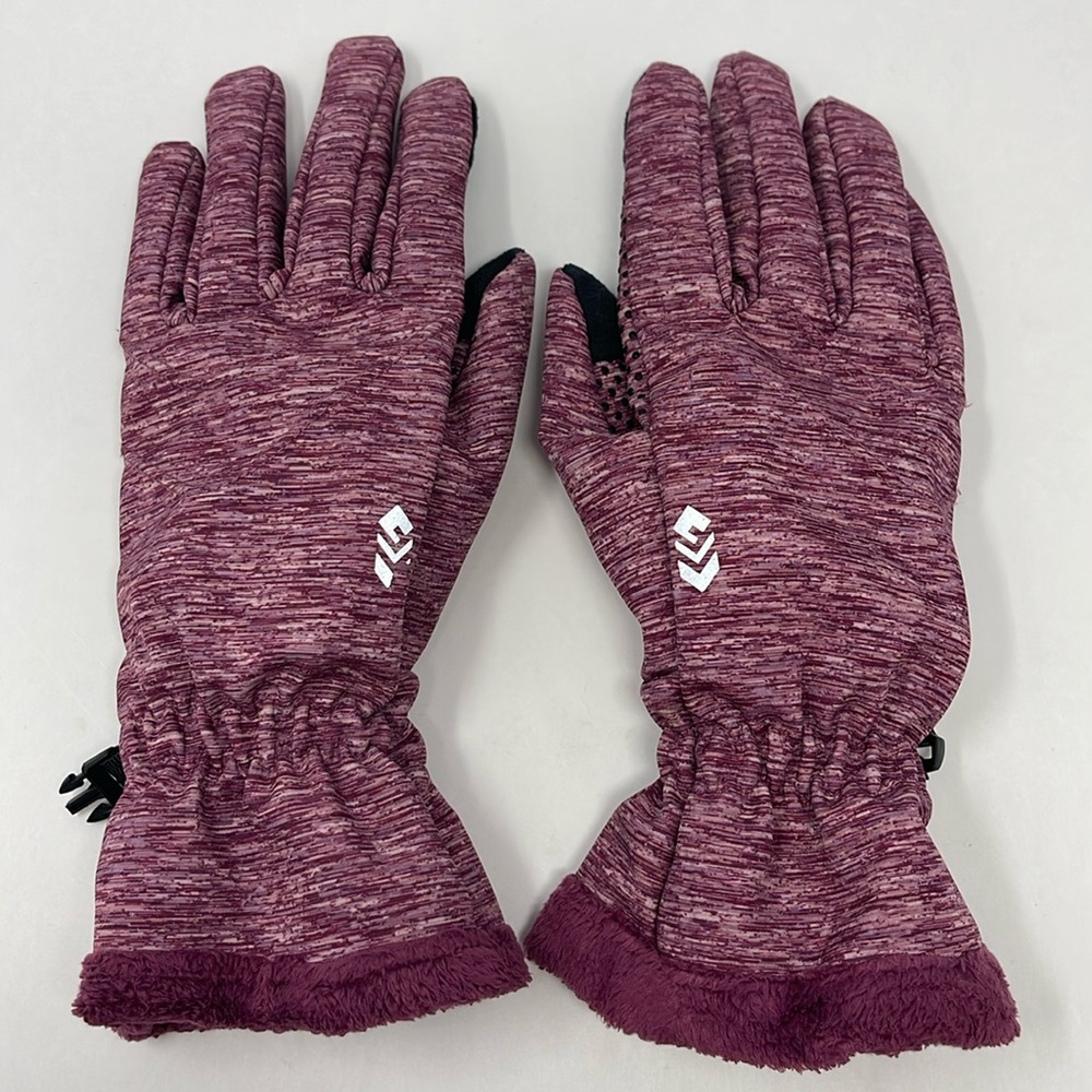 FREE COUNTRY: Burgundy Gloves; Thinsulate Non-Slip Grip Softshell, Size: S/M